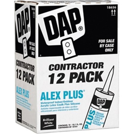 DAP 18656 10.1 oz. White Alex Plus Caulk Contractor - 12 Pack 211344